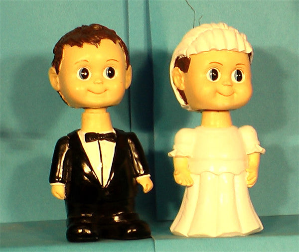 Bride and Groom Cake Toppers Bobbleheads