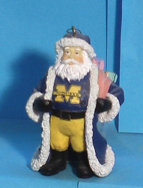 Michigan Wolverines Mascot Christmas Ornament Santa