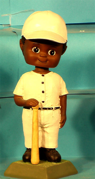 Baseball Boy African-American Paintable Bobblehead