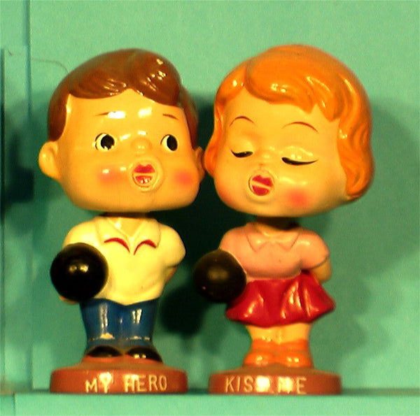 Vintage Kissing Bowlers bobblehead