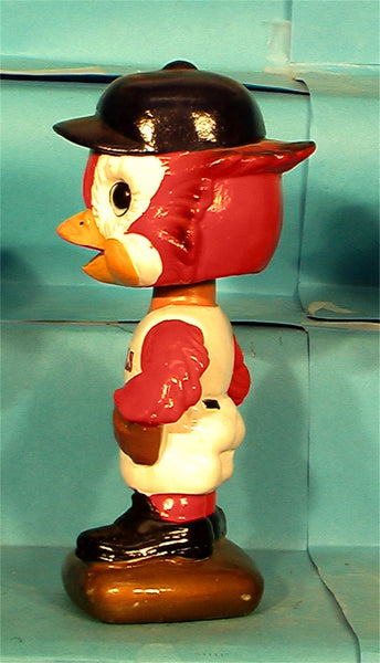 Vintage St Louis Cardinald gold base Mascot Fredbird bobblehead – Bobhead