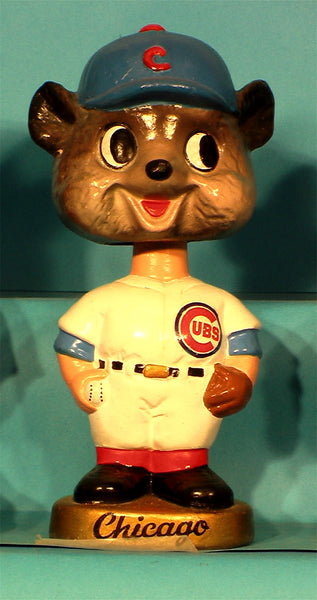 Vintage Chicago Cubs With Glove gold base Bobblehead