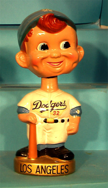 Los Angeles Dodgers gold base curly hair  bobblehead with bat