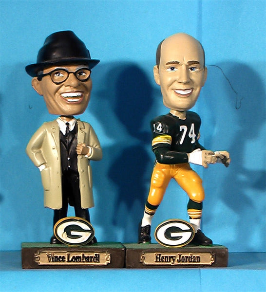 Green Bay Packers Lombardi and Jordan Mini Bobblehead Set