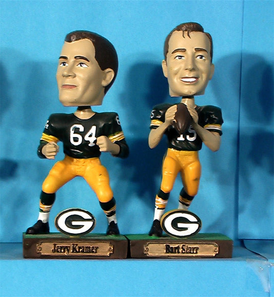 Green Bay Packers Starr and Kramer Mini Bobblehead Set