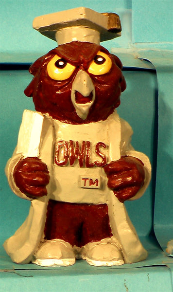 Temple Owls Mascot graduate figurine